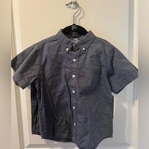 Boys Short Sleeve Chambray Button Down Shirt XS